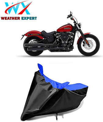 WEATHER EXPERT Waterproof Two Wheeler Cover for Harley Davidson(Street Bob, Black, Blue)