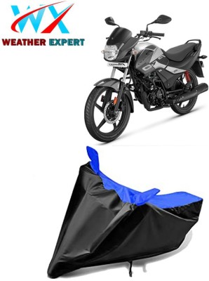 WEATHER EXPERT Waterproof Two Wheeler Cover for Hero(Passion Pro i3S, Black, Blue)