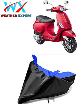 WEATHER EXPERT Waterproof Two Wheeler Cover for Vespa(Vespa SXL 150, Black, Blue)