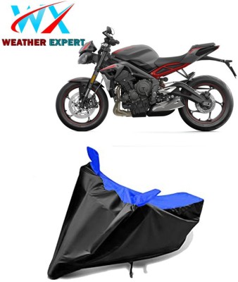 WEATHER EXPERT Waterproof Two Wheeler Cover for Triumph(Street Triple RS, Black, Blue)