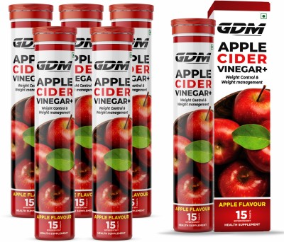 gdm nutraceuticals llp APPLE CIDER VINEGAR+ EFFERVESCENT 90 TABLETS IN APPLE FLAVOUR(6 x 15 Tablets)