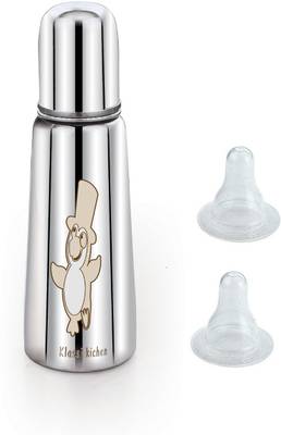 KLASSI KICHEN PENGUINE Designer Stainless steel baby milk feeding bottle with Extra Silicone Nipple - 300