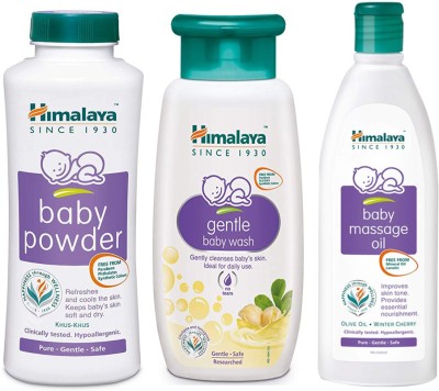 HIMALAYA Baby Powder + Gentle Baby Wash + Massage Oil (3X200ml)(Multicolor)