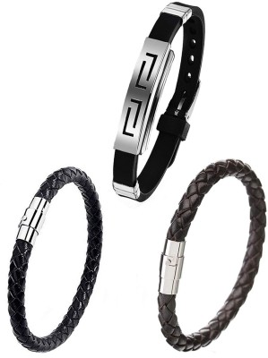 Kairangi Leather Bracelet(Pack of 3)