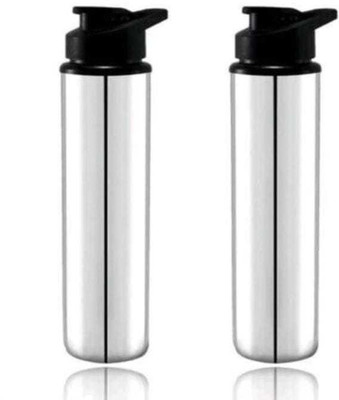 ATROCK 1000 ml Steel Shaker(Pack of 2, Silver)