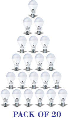 AP Source 9 W Basic Round B22 LED Bulb(White, Pack of 20)