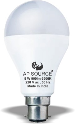 AP Source 9 W Round B22 LED Bulb(White)