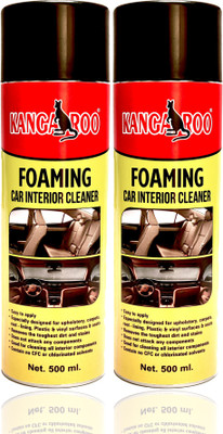 KANGAROO Foaming Car Interior Cleaner Spray 500 ML Each With 2 Microfiber Towel Foaming Car Spray 500 ML Each (Pack of 2 ) Vehicle Interior Cleaner(1000 ml)
