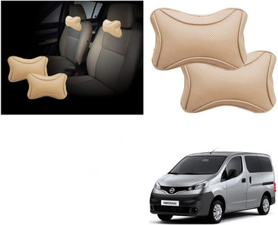 EXCHANGE CARTRENDING Beige Cotton Car Pillow Cushion for Nissan(Rectangular, Pack of 1)