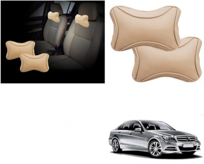 EXCHANGE CARTRENDING Beige Cotton Car Pillow Cushion for Mercedes Benz(Rectangular, Pack of 1)
