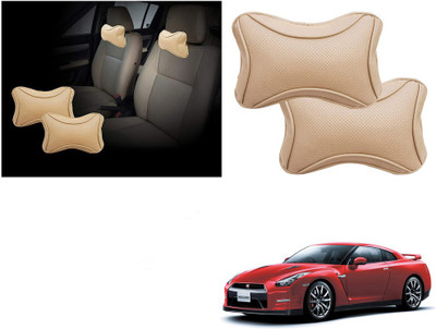 EXCHANGE CARTRENDING Beige Cotton Car Pillow Cushion for Nissan(Rectangular, Pack of 1)