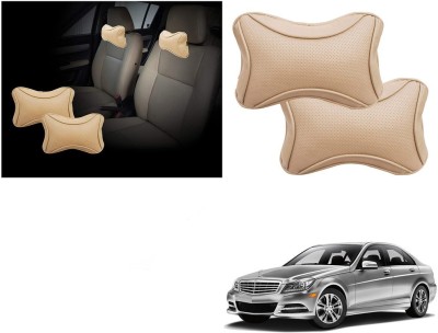 EXCHANGE CARTRENDING Beige Cotton Car Pillow Cushion for Mercedes Benz(Rectangular, Pack of 1)