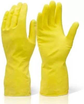 AASONS AASONS Flocklined Natural Rubber Gloves -12pairs Large Wet and Dry Disposable Glove Set(Large Pack of 12)
