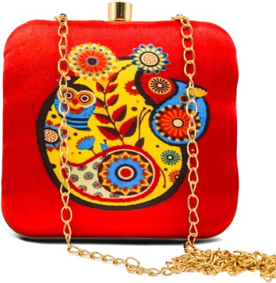 REDHORNS Casual, Party Red, Yellow, Black  Clutch