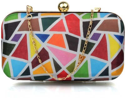 rs nalla enterprises Party, Casual, Formal Multicolor, Gold, Red  Clutch