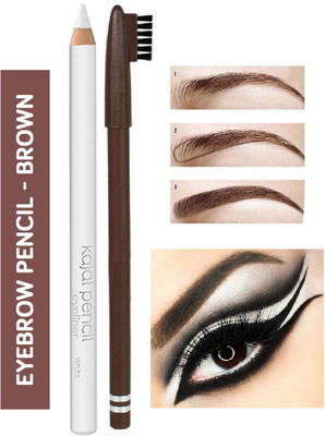 MYEONG 3D use white pencil eyeliner with perfect long & lasting brown eyebrow pencil(2 Items in the set)