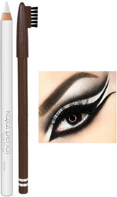 MYEONG 3D ( eye + lip )use white pencil eyeliner with perfect long and lasting brown pencil eyebrow(2 Items in the set)