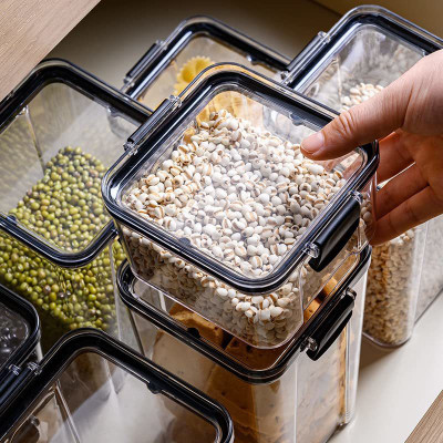NEXTVIEW Plastic Grocery Container  - 700 ml(Pack of 6, Black)