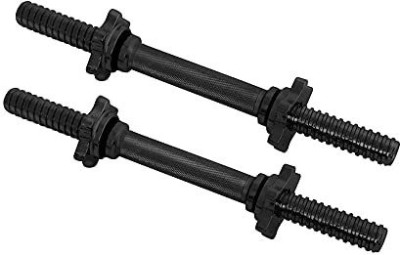 SBR Sports '15 inch Dumbbell Rod with Plastic Nuts Weight Lifting Bar Black (Pack of 2 Pcs) Adjustable Dumbbell(0.4 kg)