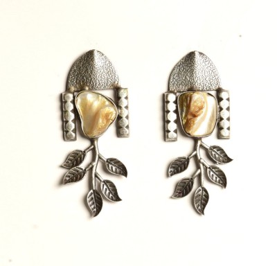 INDIKONIC INDIKONIC Handcrafted Antique | Fresh Water Pearl Studded Earrings Pearl Brass Drops & Danglers
