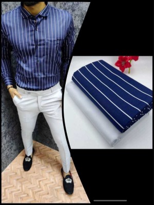 SANJIVAY Cotton Blend Printed Shirt & Trouser Fabric