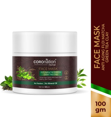 COROnation Herbal Anti Aging Fuji Matcha Green Tea Clay Face Mask(100 g)