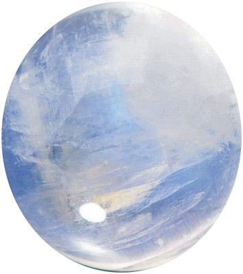 TEJVIJ AND SONS Blue, White Cut Natural Moonstone Gemstone(6.3 carat)