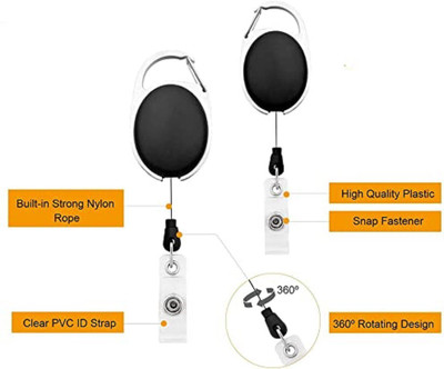 Dotpot Plastic ID Badge Holder, ID Badge Reel(Pack of 2)