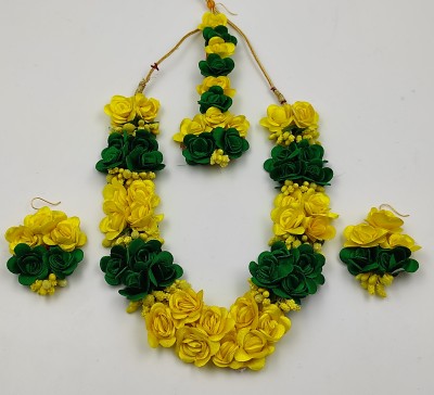 A2 Fashion Fabric Green, Yellow Jewellery Set(Pack of 1)