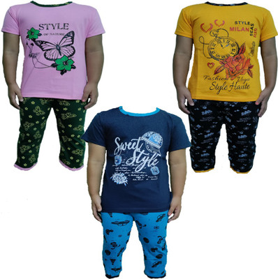 NK TRENDZ Boys & Girls Casual T-shirt Track Pants(Multicolor_51)
