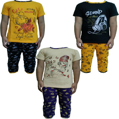 NK TRENDZ Boys & Girls Casual T-shirt Track Pants(Multicolor_50)