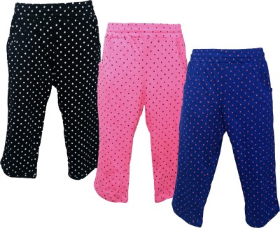 Indistar Capri For Girls Casual Polka Print Pure Cotton(Pink Pack of 3)