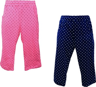 KAVYA Capri For Girls Casual Polka Print Pure Cotton(Multicolor Pack of 2)