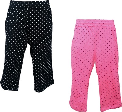 IndiWeaves Capri For Girls Casual Polka Print Pure Cotton(Pink Pack of 2)