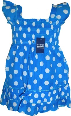 Samprit Fashion Baby Girls Midi/Knee Length Casual Dress(Light Blue, Sleeveless)