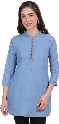 A.A. GARMENTS Women Solid Ethnic Dress Kurta(Light Blue)