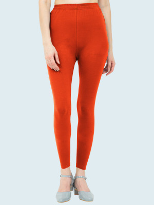 RFC RICH FASHION CLOTHING Ankle Length Western Wear Legging(Orange, Solid)