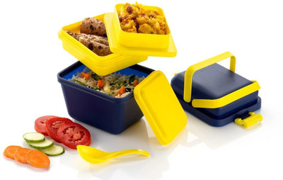 LUNCH BOC BLUE 3 CONTAINERS COMBO PACK OF 2 3 Containers Lunch Box(650 ml)