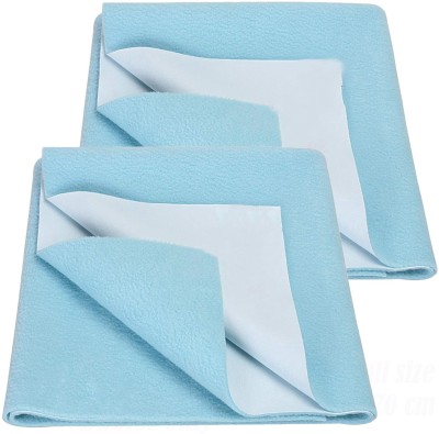 Totsnap Fleece Baby Bed Protecting Mat(Sky Blue, Medium, Pack of 2)
