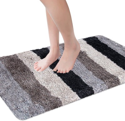 LUXE HOME INTERNATIONAL Microfiber Bathroom Mat(Shadow, Medium)