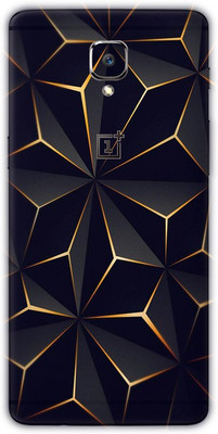 TJ CREATION Black Abstract Shape One Plus 3T Back skin Guard, OnePlus 3T Mobile Skin(Ultra Black Abstract Shape Skin With Matte Finish, Matte Skin (Back+Side+Camera))