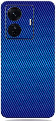 BugguSkin Blue Carbon Fiber Iqoo Z6 5g Back skin Guard, Iqoo Z6 5g Mobile Skin(Ultra Super Blue Carbon Fiber Skin With High Matte Finish.)