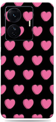 Mclaxa Pink Hearts Mobile Back Skin, Pink Hearts, IQOO Z6 PRO 5G Mobile Skin(Pink Hearts Skin With Super Matte Finish)