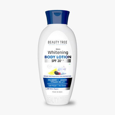 BEAUTY TREE Skin Whitening Body Lotion With Spf 30 ++ With Mulberry, Lemon Oil & Vitamin B3(400 ml)