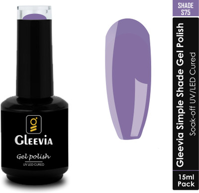 Gleevia UV LED Soak-Off Simple Shade Gel Polish for Professionals 15ml Brush Cap S75 Shade S75