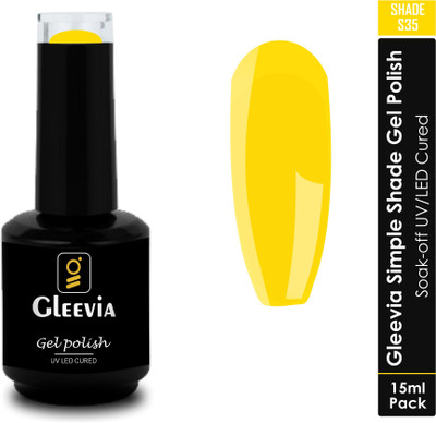 Gleevia UV LED Soak-Off Simple Shade Gel Polish for Professionals 15ml Brush Cap S35 Shade S35