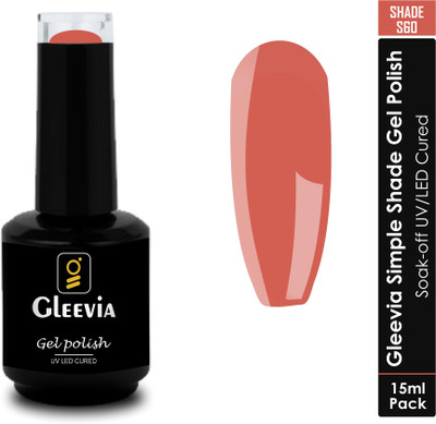 Gleevia UV LED Soak-Off Simple Shade Gel Polish for Professionals 15ml Brush Cap S60 Shade S60