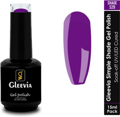 Gleevia UV LED Soak-Off Simple Shade Gel Polish for Professionals 15ml Brush Cap S29 Shade S29