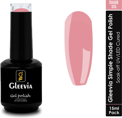 Gleevia UV LED Soak-Off Simple Shade Gel Polish for Professionals 15ml Brush Cap S15 Shade S15