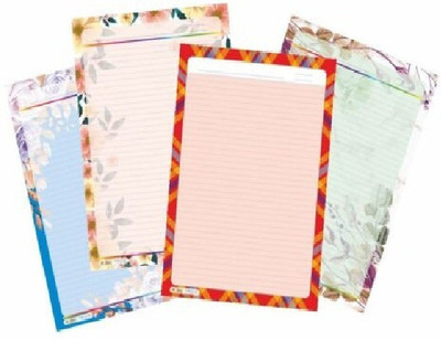 First Click A3 Colour Designer Paper 40 Sheets One Side Ruled Sheet A3 140 gsm A3 Paper(Set of 1, Multicolor)